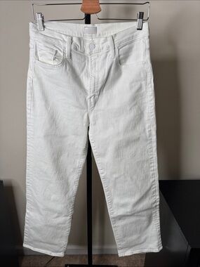 MOTHER White Straight-Leg Jeans